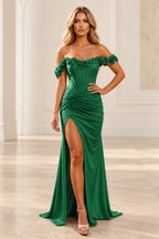 Romantic Sheath Off Shoulder Lace Up Floor Length Prom Dress