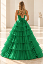 Radiant A Line Scoop Neck Sleeveless Lace Up Long Prom Dress