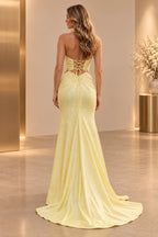 Radiant Mermaid Sweetheart Strapless Lace Up Back Long Prom Dress