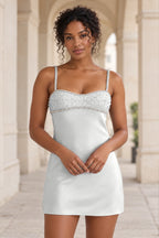 Sparkling A-Line Sweetheart Spaghetti Strap Lace-Up Back Mini Homecoming Dress