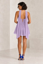 Romantic A-Line Sweetheart Sleeveless Lace-Up Back Mini Homecoming Dress