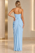 Refined Sheath Straight Neck Strapless Lace Up Floor Length Prom Dress
