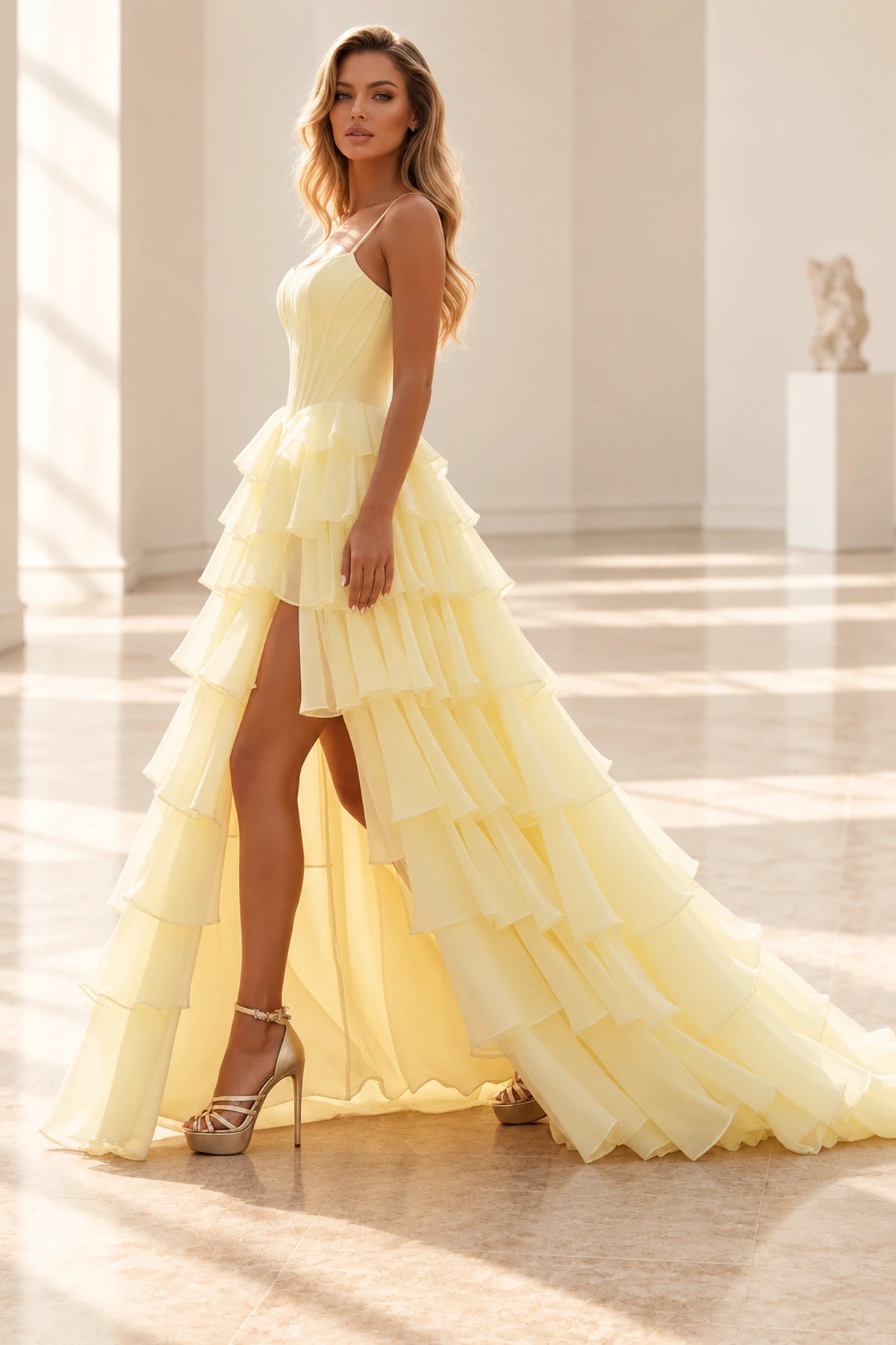 Radiant A Line Scoop Neck Sleeveless Lace Up Long Prom Dress