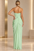 Refined Sheath Straight Neck Strapless Lace Up Floor Length Prom Dress
