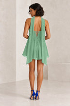 Romantic A-Line Sweetheart Sleeveless Lace-Up Back Mini Homecoming Dress