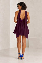 Romantic A-Line Sweetheart Sleeveless Lace-Up Back Mini Homecoming Dress