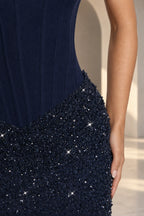 Elegant Sheath Square Neck Sleeveless Lace Up Back Maxi Evening Dress