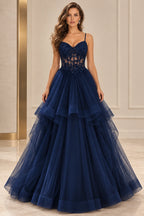 Romantic A Line Sweetheart Sleeveless Zipper Back Floor Length Prom Dress
