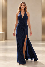Graceful Sheath V Neck Sleeveless Lace Up Back Floor Length Bridesmaid Dress
