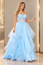 Romantic A Line Sweetheart Sleeveless Zipper Back Floor Length Prom Dress