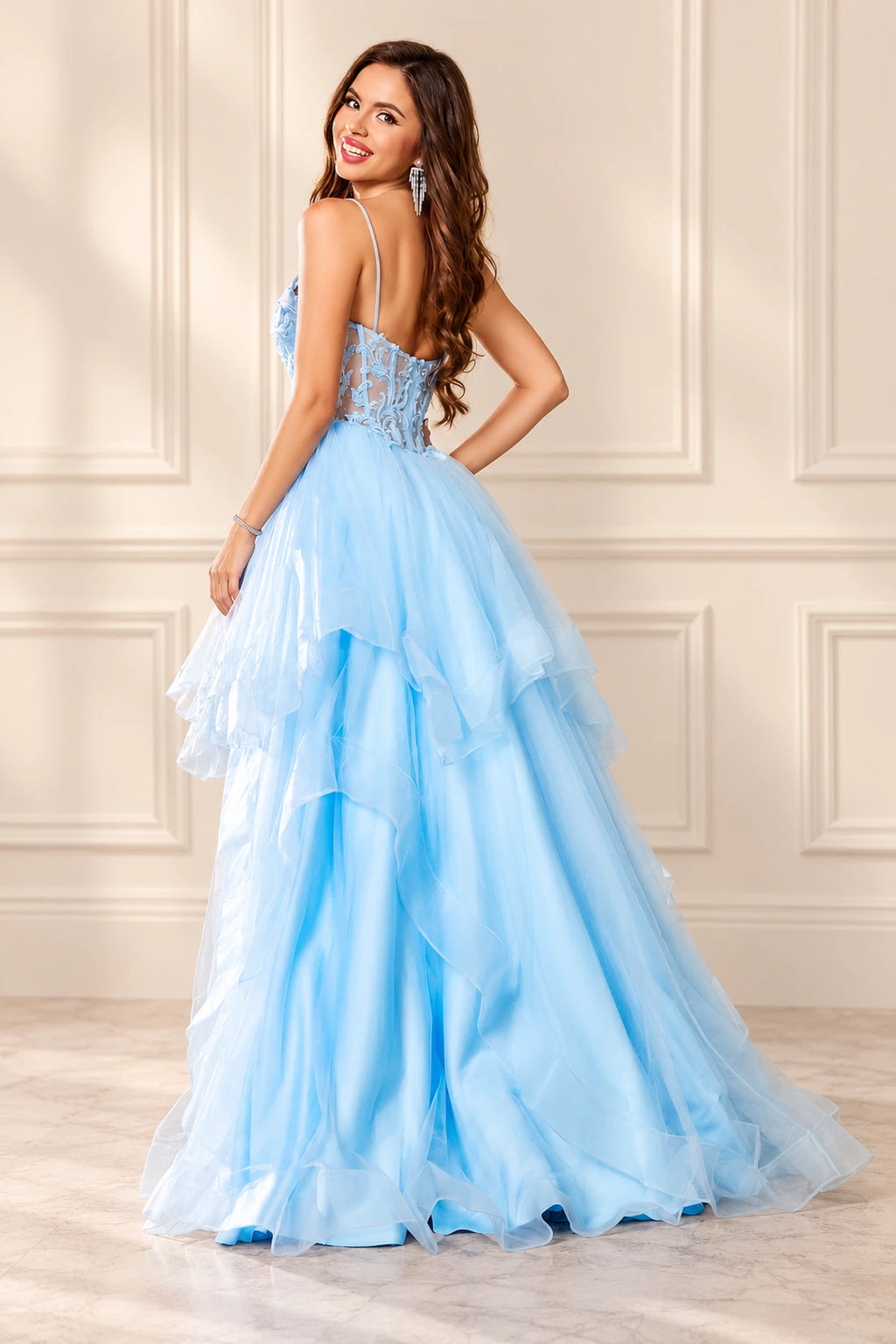 Romantic A Line Sweetheart Sleeveless Zipper Back Floor Length Prom Dress