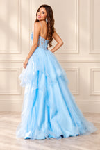 Romantic A Line Sweetheart Sleeveless Zipper Back Floor Length Prom Dress