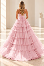 Radiant A Line Scoop Neck Sleeveless Lace Up Long Prom Dress
