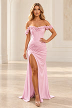 Romantic Sheath Off Shoulder Lace Up Floor Length Prom Dress