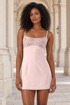 Romantic A-Line Square Neck Spaghetti Strap Lace-Up Back Mini Homecoming Dress