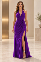 Graceful Sheath V Neck Sleeveless Lace Up Back Floor Length Bridesmaid Dress