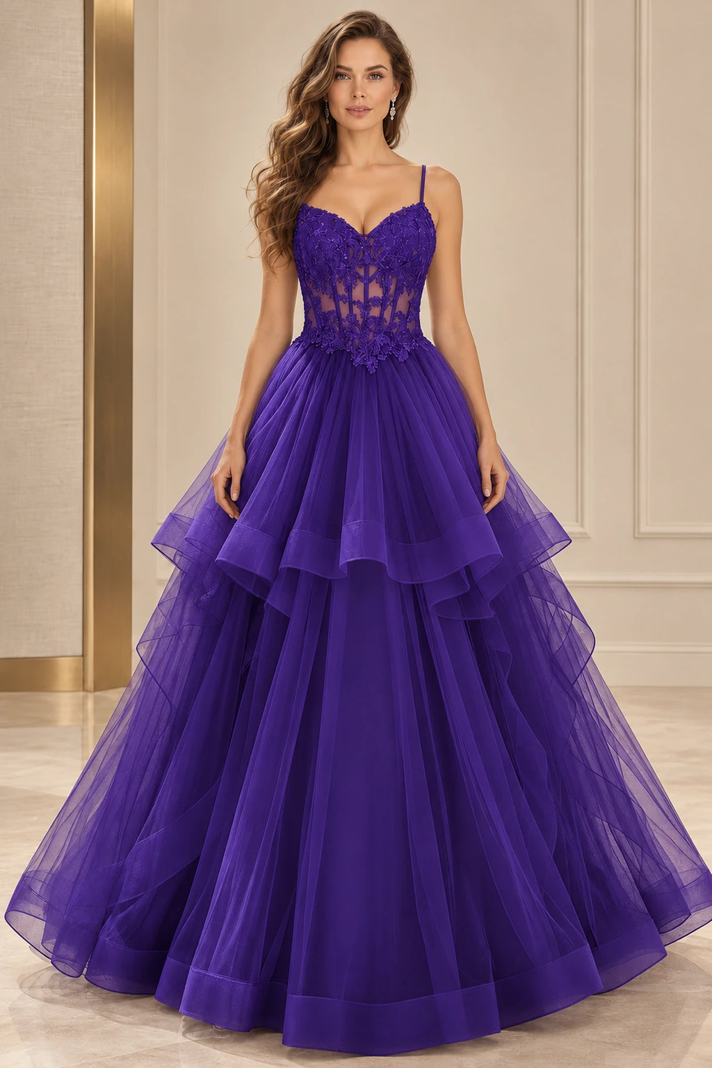 Romantic A Line Sweetheart Sleeveless Zipper Back Floor Length Prom Dress