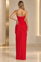 Refined Sheath Straight Neck Strapless Lace Up Floor Length Prom Dress