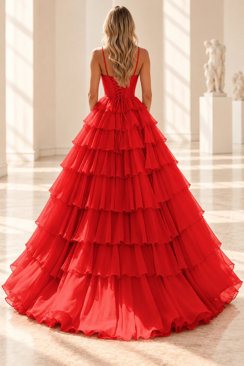 Radiant A Line Scoop Neck Sleeveless Lace Up Long Prom Dress