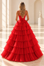 Radiant A Line Scoop Neck Sleeveless Lace Up Long Prom Dress