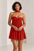 Romantic A-Line Sweetheart Sleeveless Lace-Up Back Mini Homecoming Dress