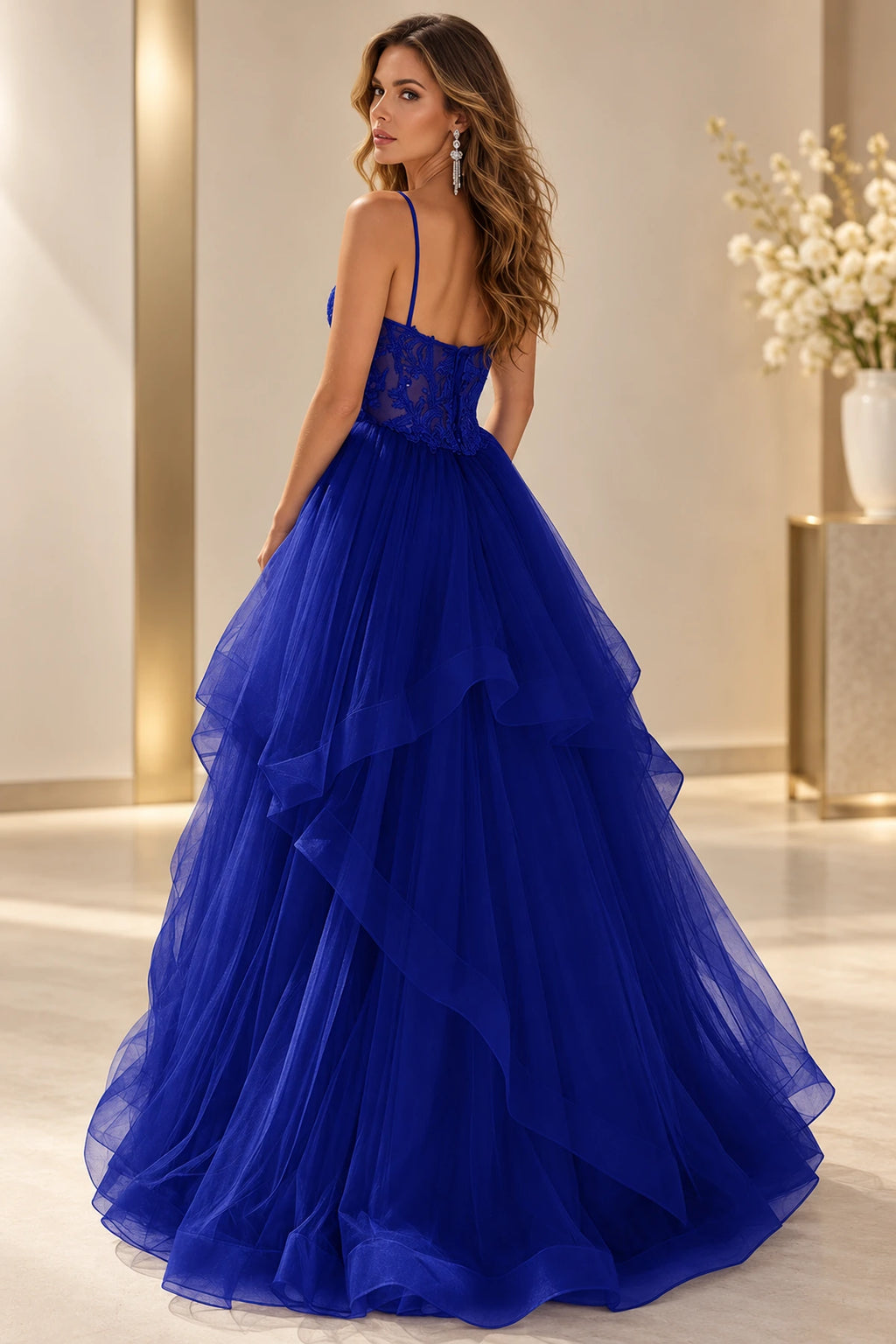 Romantic A Line Sweetheart Sleeveless Zipper Back Floor Length Prom Dress