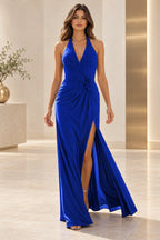 Graceful Sheath V Neck Sleeveless Lace Up Back Floor Length Bridesmaid Dress