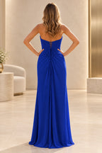 Graceful Sheath V Neck Sleeveless Lace Up Back Floor Length Bridesmaid Dress