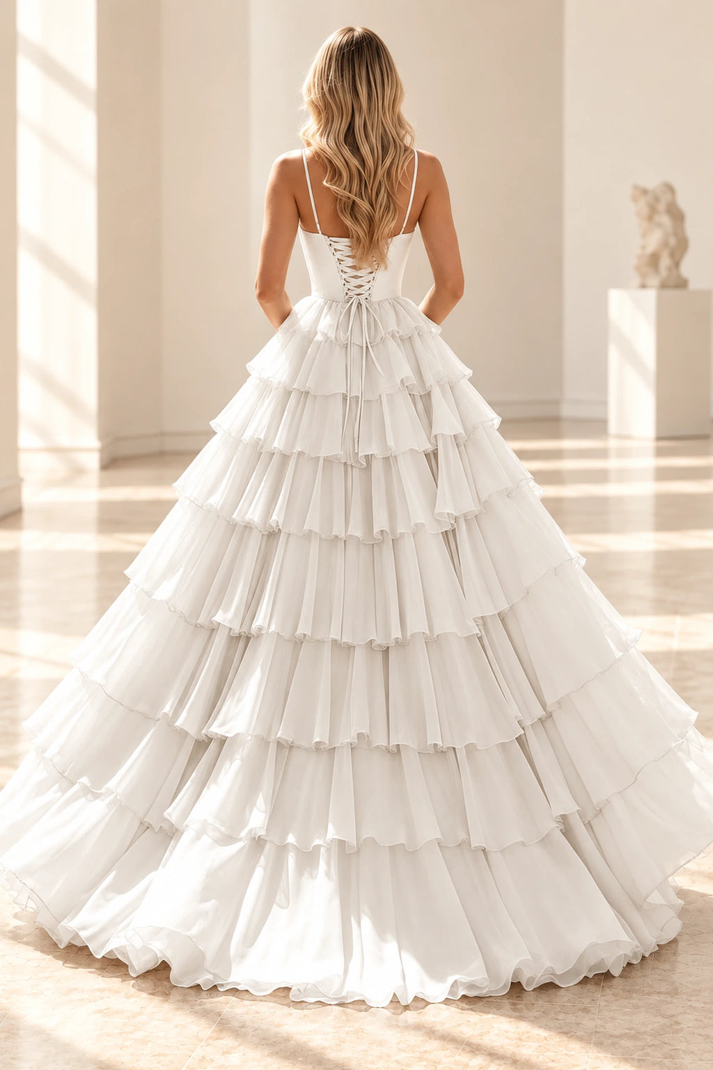 Radiant A Line Scoop Neck Sleeveless Lace Up Long Prom Dress