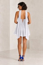Romantic A-Line Sweetheart Sleeveless Lace-Up Back Mini Homecoming Dress