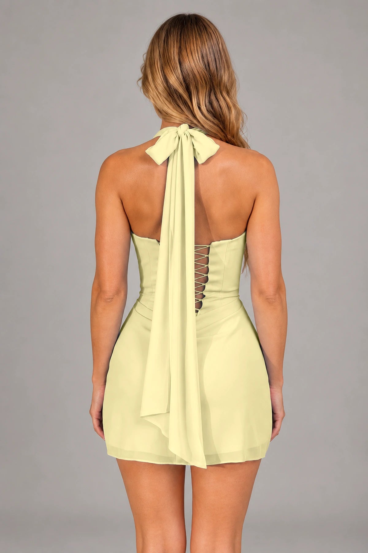 Elegant Sheath Square Neck Sleeveless Lace-Up Back Mini Homecoming Dress