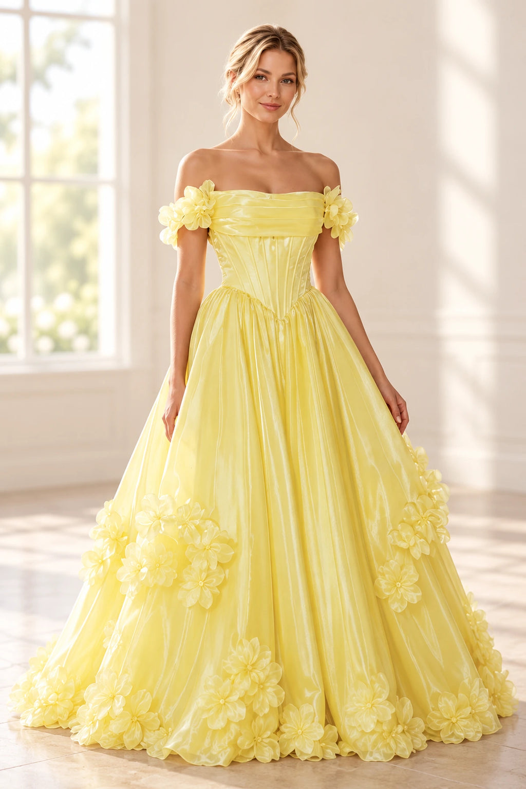 Romantic A Line Off Shoulder Lace Up Floor Length Prom Dress