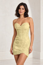 Luxurious Sheath Sweetheart Strapless Corset Back Lace Mini Homecoming Dress