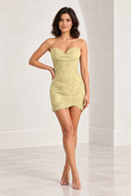 Luxurious Sheath Sweetheart Strapless Corset Back Lace Mini Homecoming Dress