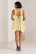 Romantic A-Line Sweetheart Sleeveless Lace-Up Back Mini Homecoming Dress