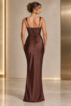 Elegant Mermaid Square Neck Wide Strap Corset Back Floor Length Wedding Guest Dress