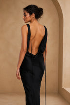 Elegant Mermaid Off Shoulder Short Sleeve Open Back Floor Length Evening Dress