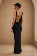 Elegant Mermaid Off Shoulder Short Sleeve Open Back Floor Length Evening Dress