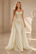 Radiant Sheath Sweetheart Strapless Zipper-Back Floor-Length Wedding Guest Dress