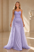 Radiant Sheath Sweetheart Strapless Zipper-Back Floor-Length Wedding Guest Dress