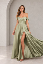 Romantic A Line Sweetheart Short Sleeves V Back Floor Length Prom Dress