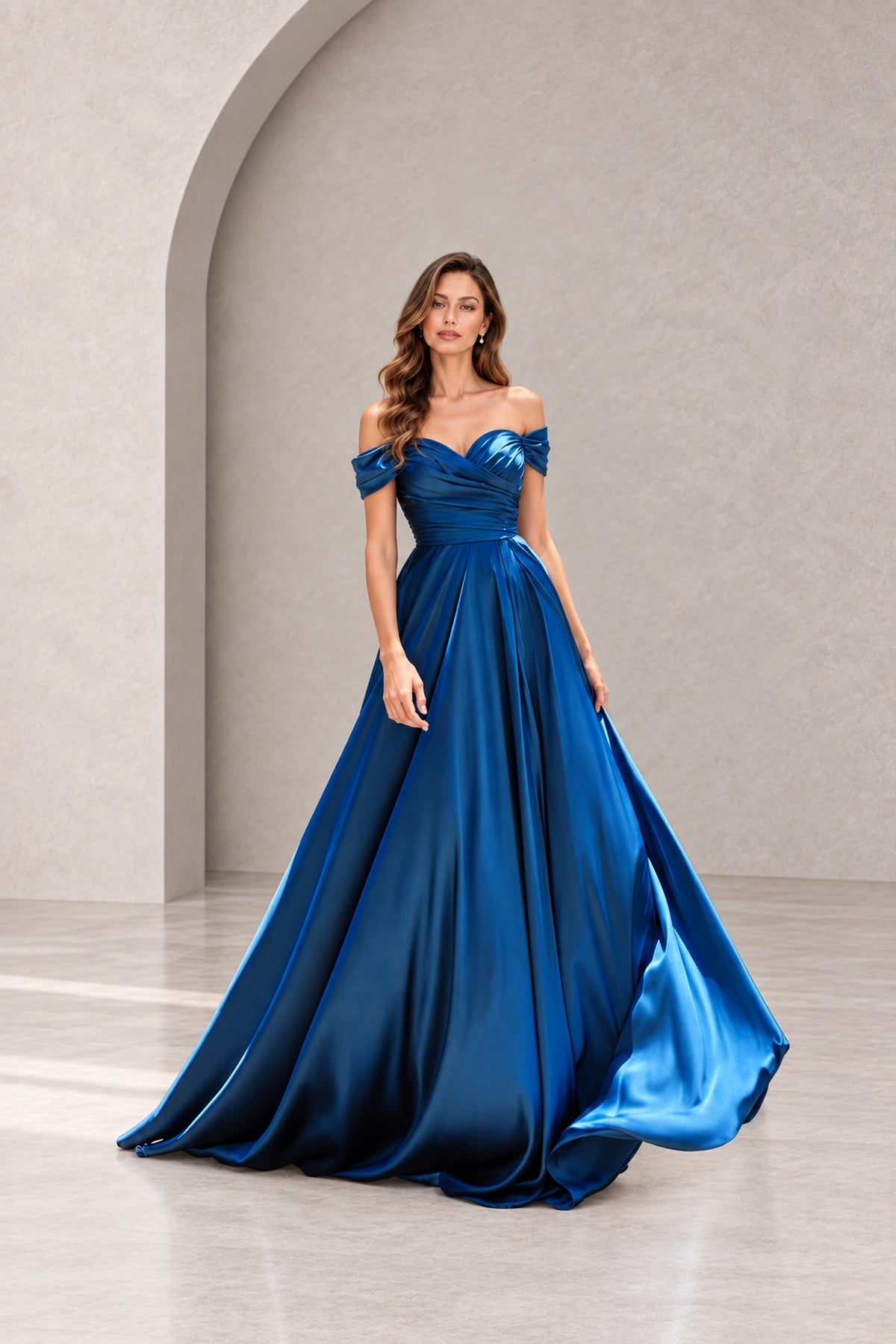 Romantic A Line Sweetheart Short Sleeves V Back Floor Length Prom Dress