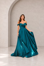 Romantic A Line Sweetheart Short Sleeves V Back Floor Length Prom Dress