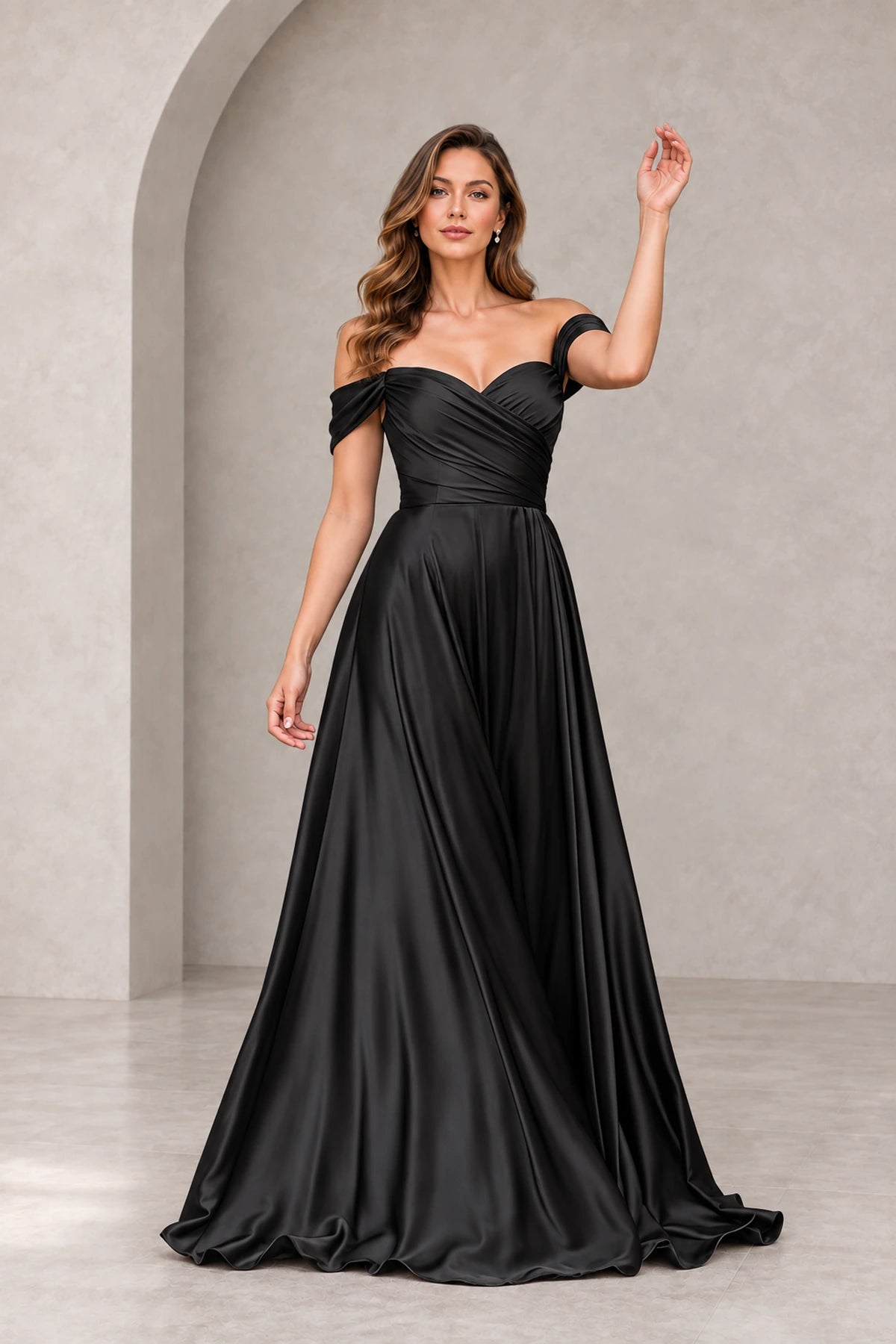 Romantic A Line Sweetheart Short Sleeves V Back Floor Length Prom Dress