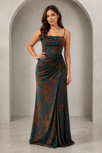 Romantic A-Line Square Neck Sleeveless Low Back Floor-Length Wedding Guest Dress