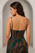 Romantic A-Line Square Neck Sleeveless Low Back Floor-Length Wedding Guest Dress
