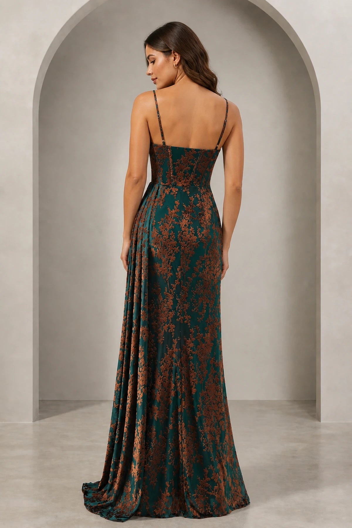 Romantic A-Line Square Neck Sleeveless Low Back Floor-Length Wedding Guest Dress