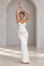 Elegant Ruched Halter Sweetheart Mermaid Wedding Guest Dress
