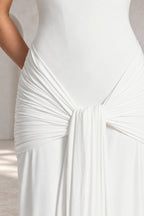 Elegant Ruched Halter Sweetheart Mermaid Wedding Guest Dress