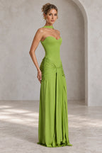 Elegant Ruched Halter Sweetheart Mermaid Wedding Guest Dress
